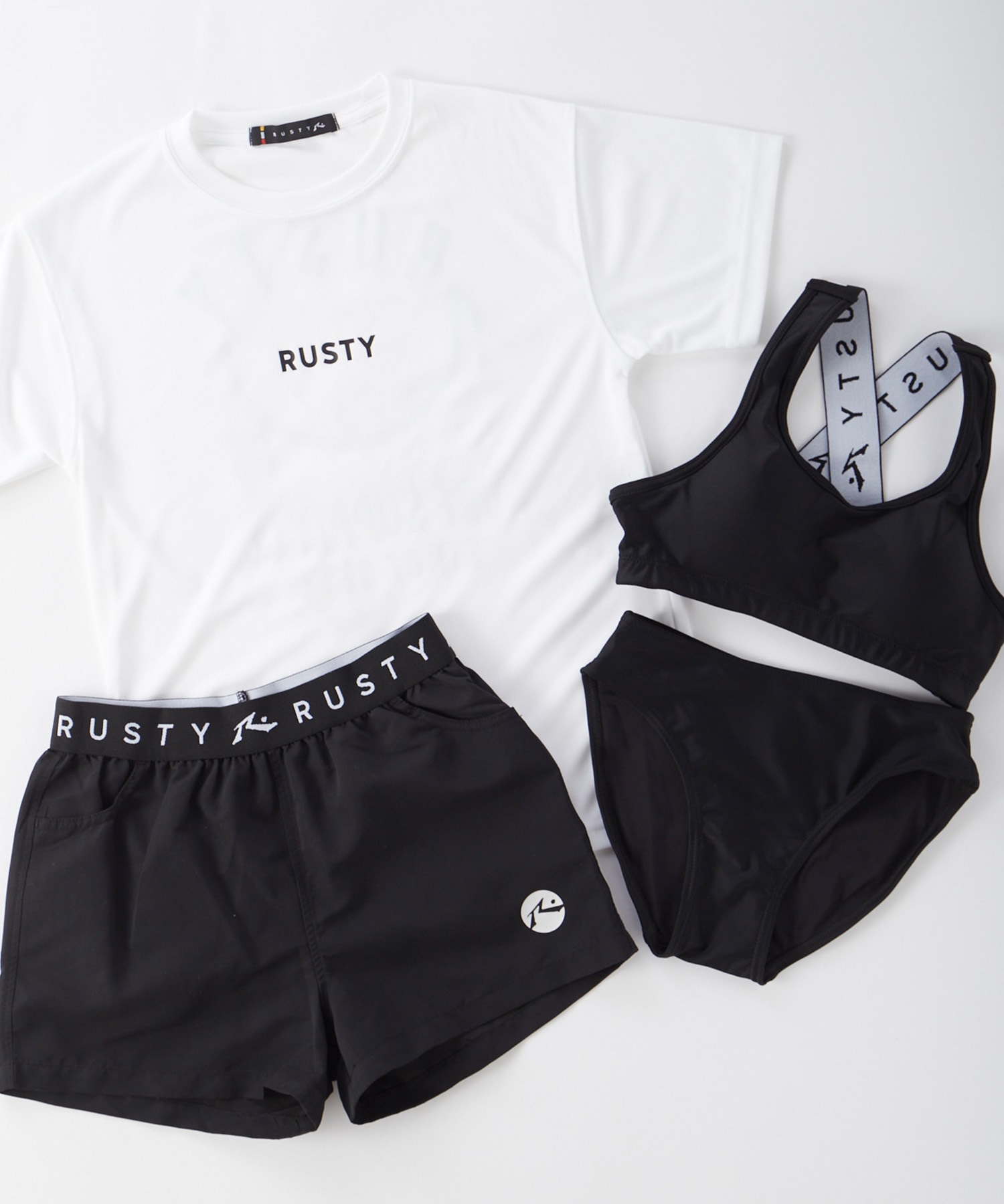 RUSTY ラスティー 水着 キッズ 4点セット セパレートタイプ