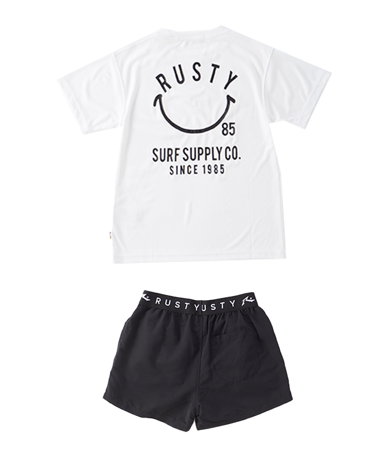 RUSTY ラスティー 水着 キッズ 4点セット セパレートタイプ タンクトップ 半袖 Tシャツ ショートパンツ 964806(KHA-130cm)