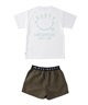 RUSTY ラスティー 水着 キッズ 4点セット セパレートタイプ タンクトップ 半袖 Tシャツ ショートパンツ 964806(KHA-130cm)