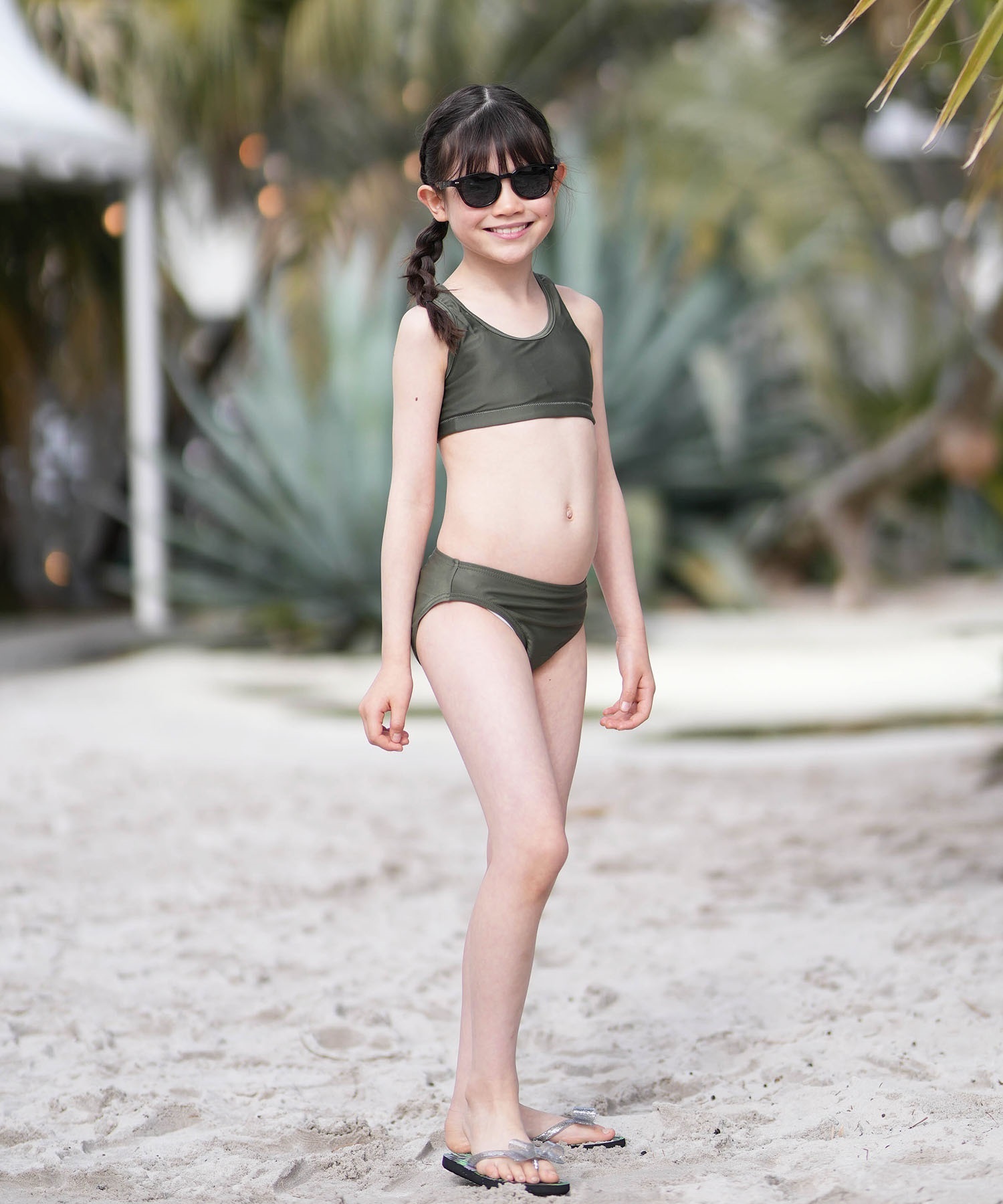 RUSTY ラスティー 水着 キッズ 4点セット セパレートタイプ タンクトップ 半袖 Tシャツ ショートパンツ 964806(BLK-130cm)