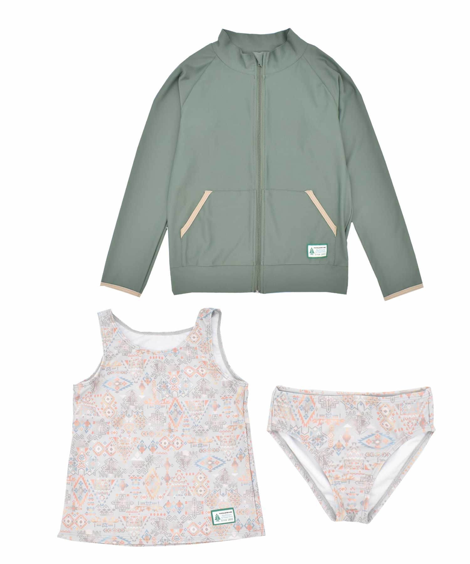 WOODS ウッズ 子供用 水着 3点セット キッズ ジュニア 386510