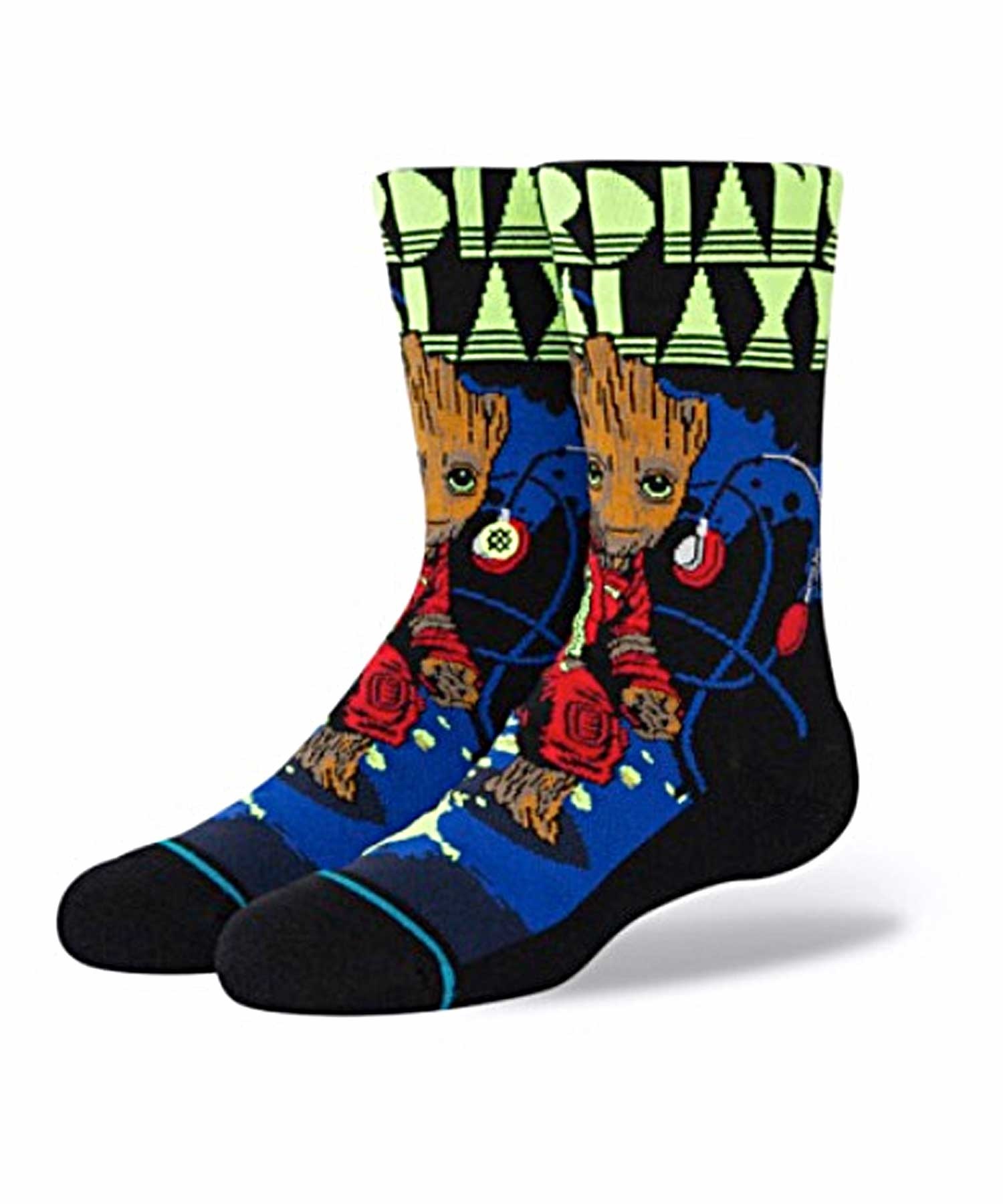 STANCE スタンス キッズ ジュニア ソックス 靴下 GUARDIANS OF THE GALAXY コラボモデル GROOT JAMS KIDS K545A22GRO(BLACK-L)