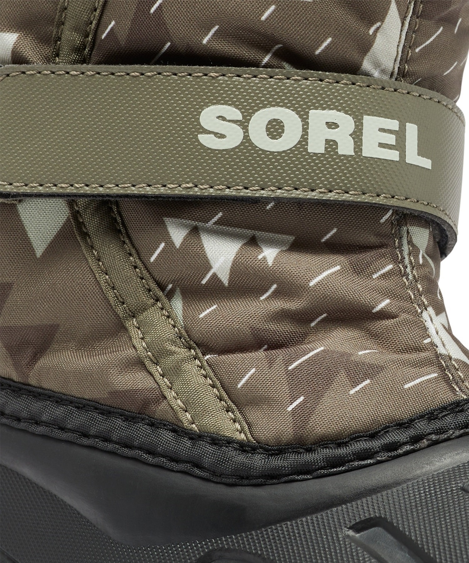 SOREL/ソレル ユース フルーリー プリント キッズ ウィンターブーツ 防水 カーキグリーン 総柄 NY3504 397(397-19.0cm)