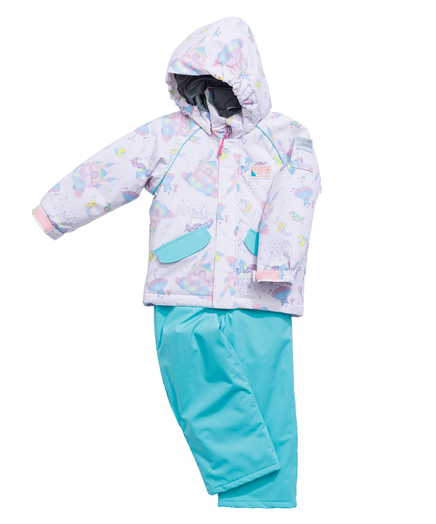 スノーボード ウェア 2点セット キッズ RESEEDA レセーダ TODDLER SUIT RES56004 23-24モデル ムラサキスポーツ KK I21(PNKMNT-100cm)