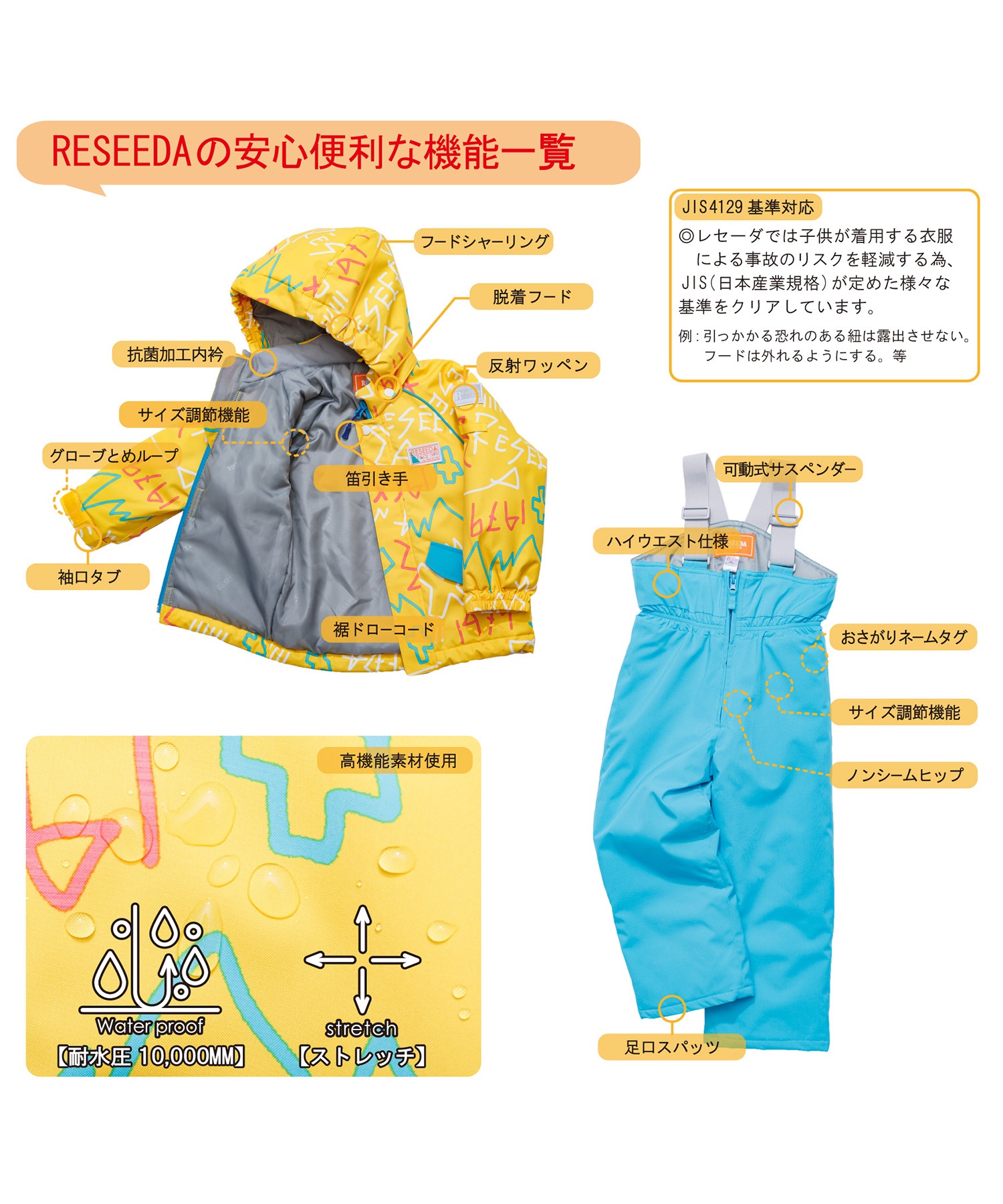 スノーボード ウェア 2点セット キッズ RESEEDA レセーダ TODDLER SUIT RES56004 23-24モデル ムラサキスポーツ KK I21(PNKMNT-100cm)