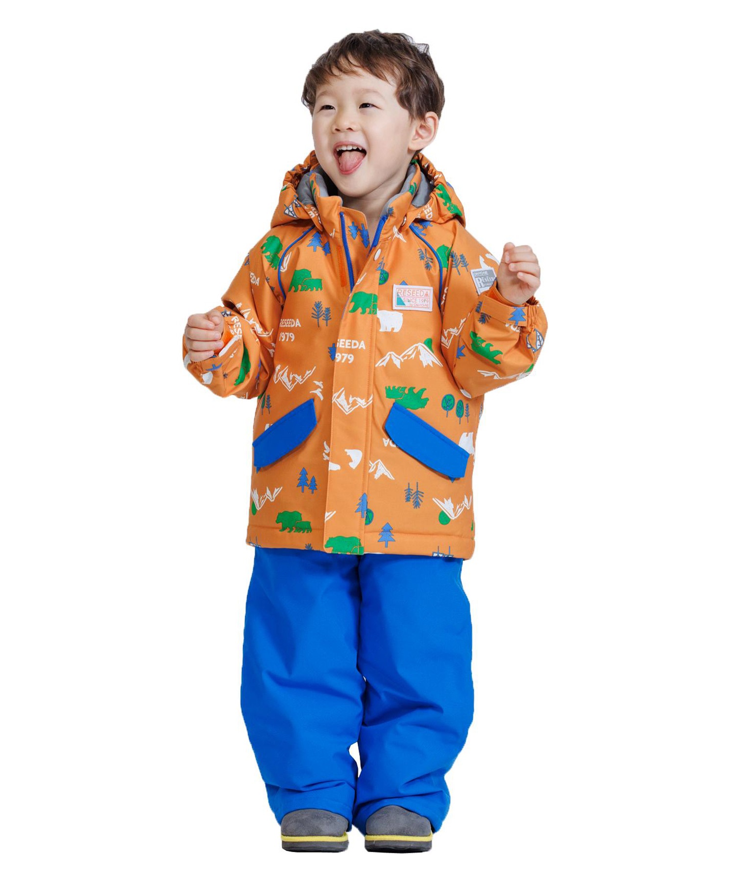 スノーボード ウェア 2点セット キッズ RESEEDA レセーダ TODDLER SUIT RES56005 23-24モデル ムラサキスポーツ KK I21(GRNORN-100cm)