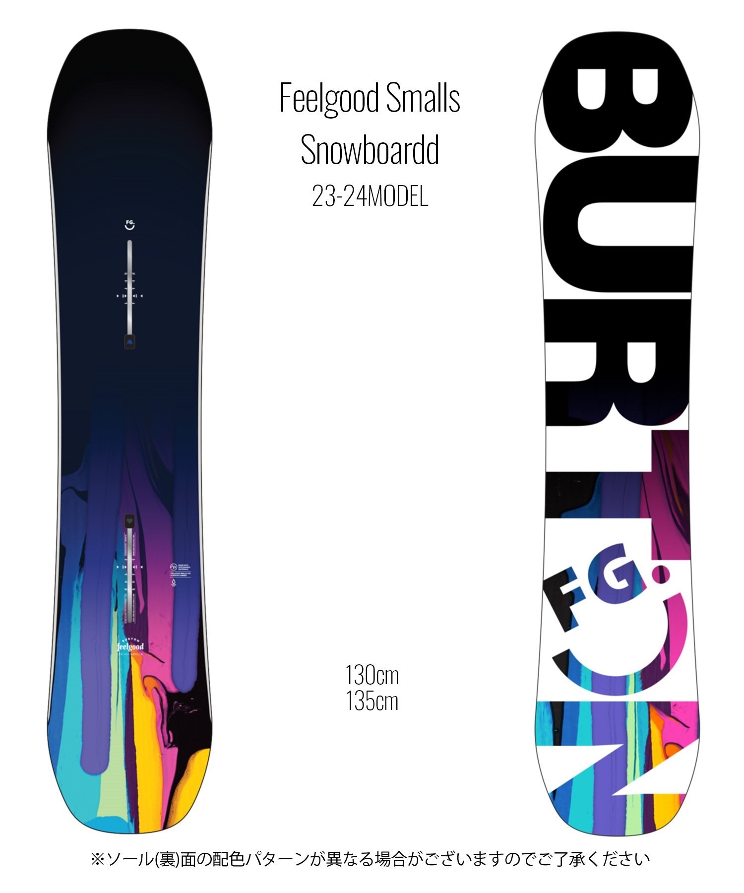 ☆スノーボード＋バイン＋ブーツ 3点セット キッズ BURTON バートン Kids' Feelgood Smalls Snowboard 推奨年齢9歳～ 23-24モデル ムラサキスポーツ(130cm/Black-L-Black-22.0cm)