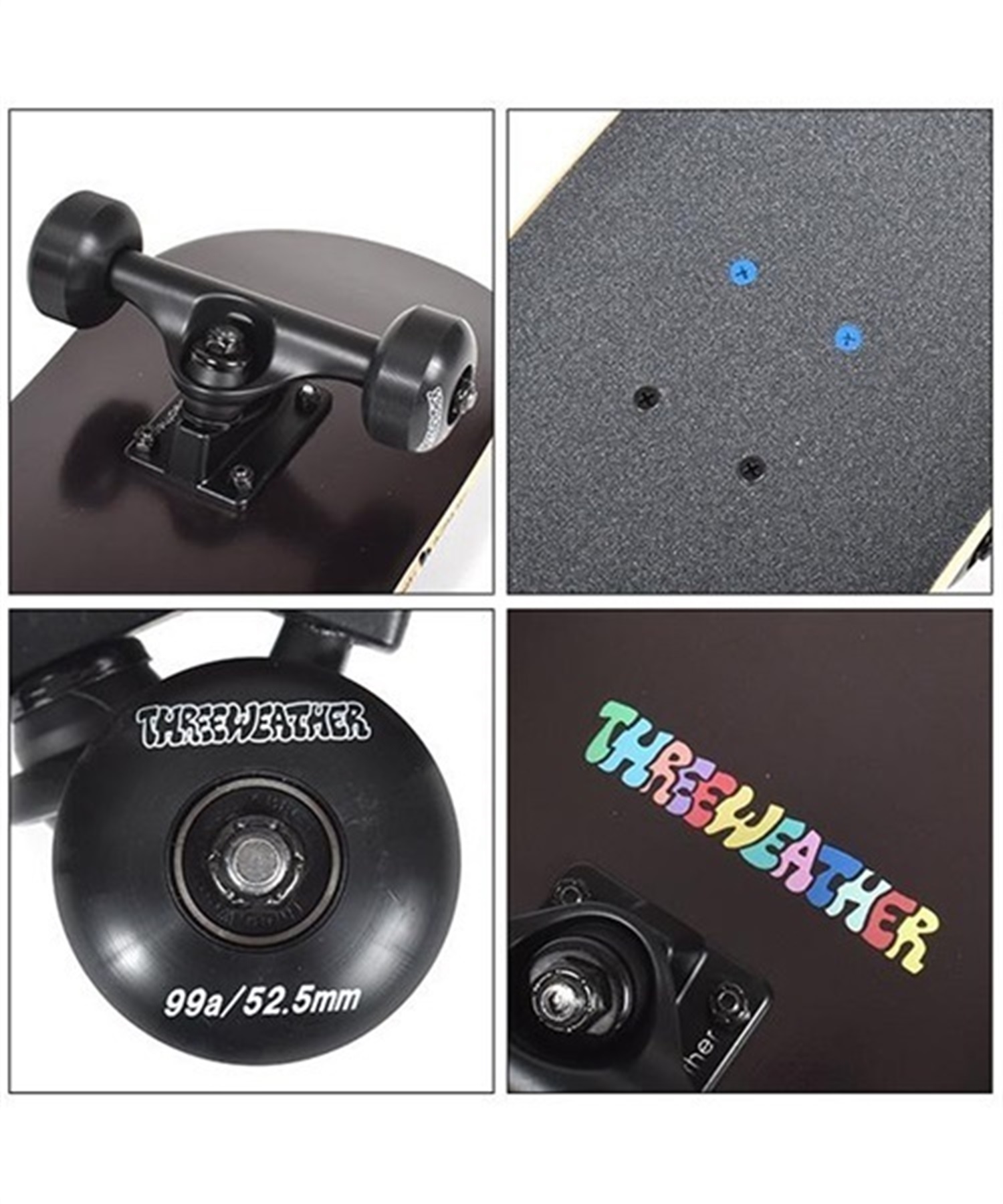 キッズ スケートボード コンプリートセット THREE WEATHER スリーウェザー SBMR2201JJ E31(BK-7.25inch)