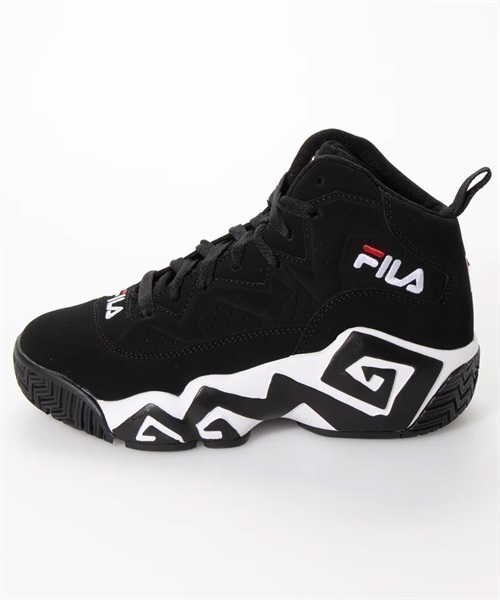 【美品】FHE102 ホワイト/ブラック シューズ26.5cm フィラ FILA レディース スニーカー ハイカット バスケット