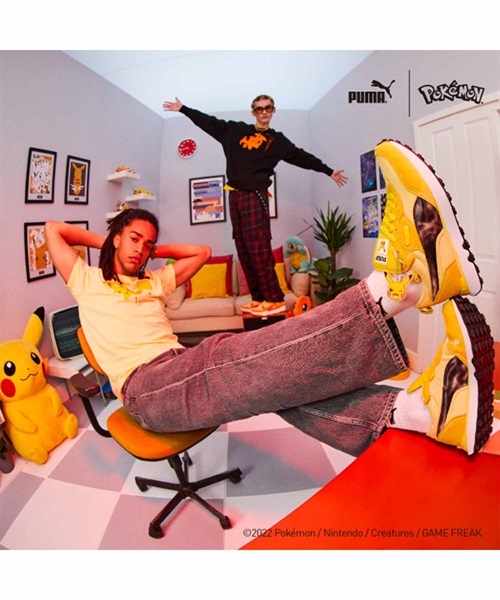 PUMA プーマ PUMA x POKEMON RIDER FV PIKACHU ライダー FV ピカチュウ 387688 シューズ スニーカー ユニセックス ポケモン コラボ K1S K9(01-22.0cm)