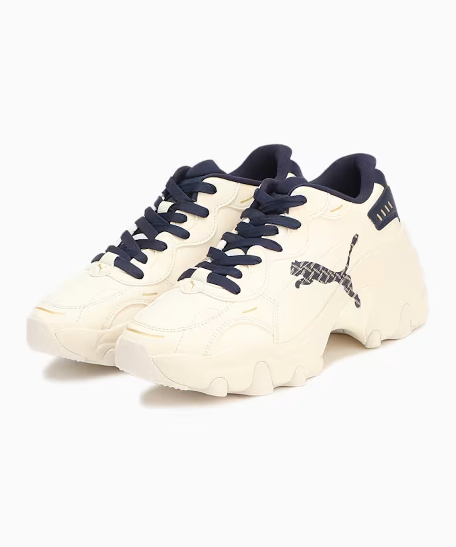 PUMA/プーマ パルサー ウェッジ モノグラム レディース シューズ スニーカー 厚底 クッショニング 396633(01-23.0cm)