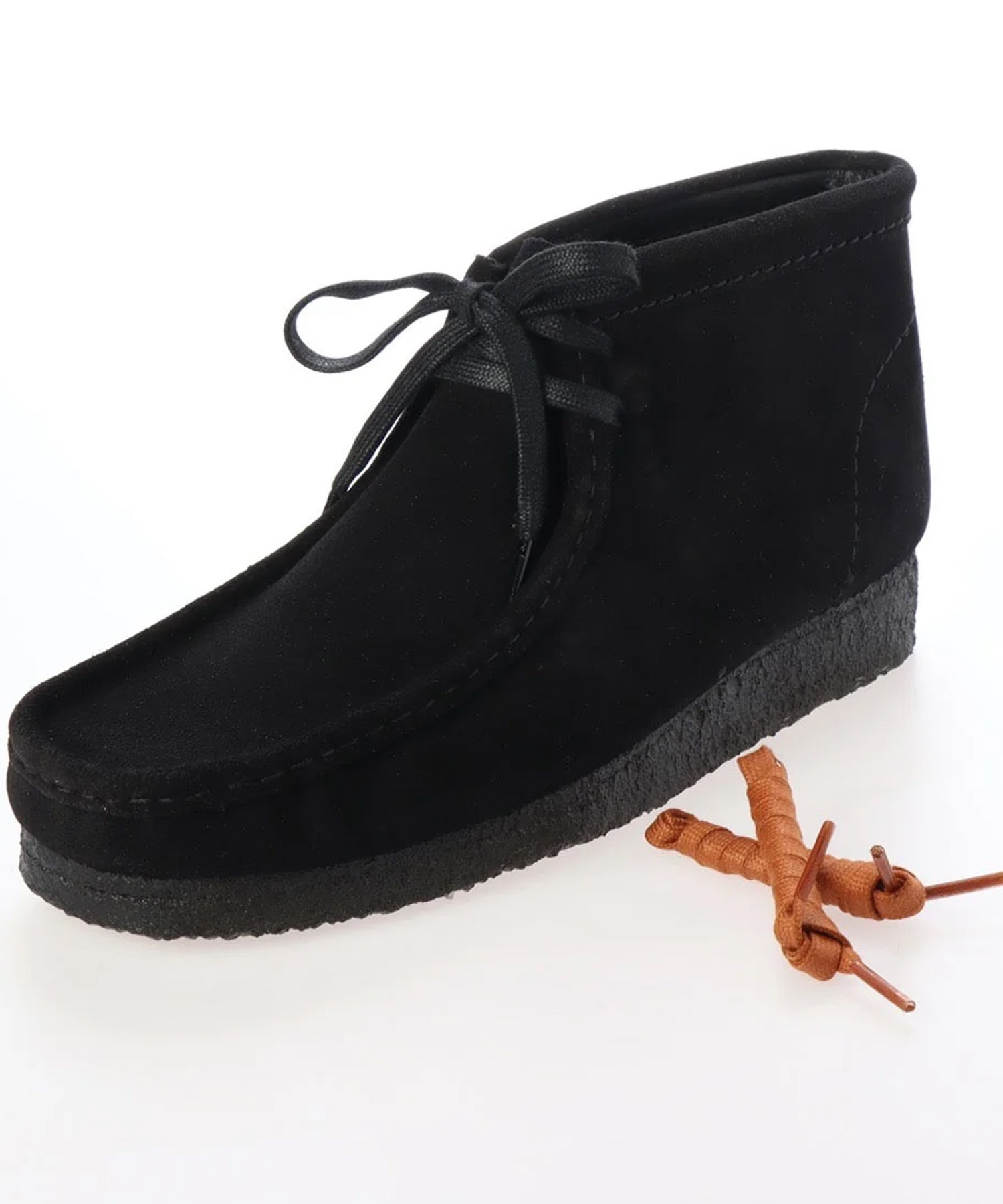 Clarks Originals/クラークス オリジナルス Wallabee Boot メンズ ワラビーブーツ モカシン デッキシューズ ブラックスエード 26155517(BLKSU-25.5cm)