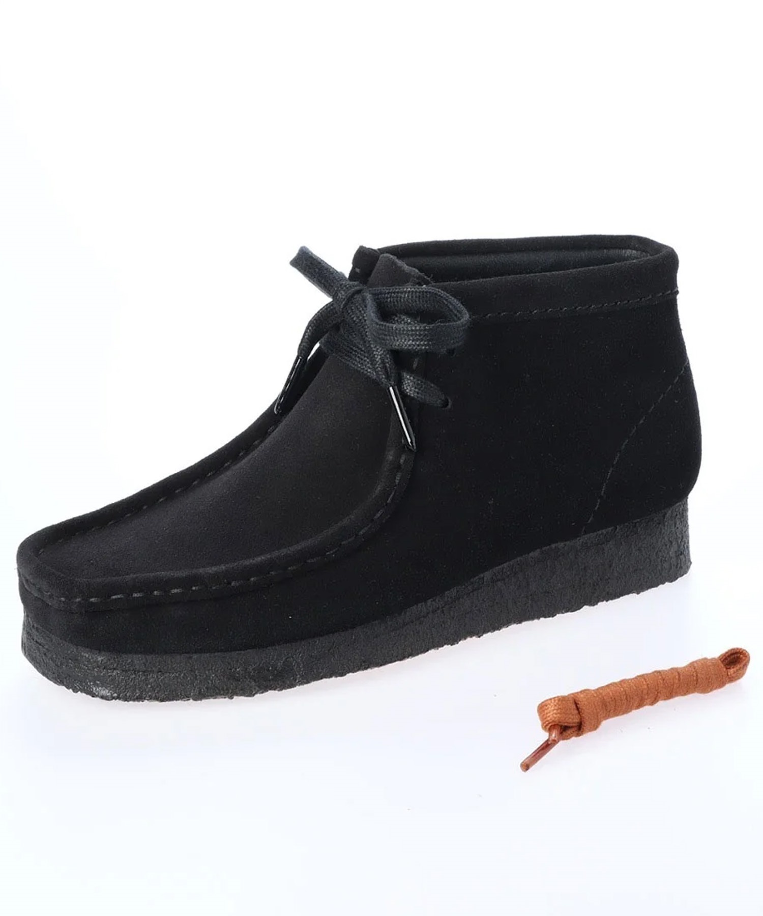 Clarks Originals/クラークス オリジナルス Wallabee Boot レディース ワラビーブーツ モカシン デッキシューズ ブラックスエード 26155521(BLKSU-23.0cm)