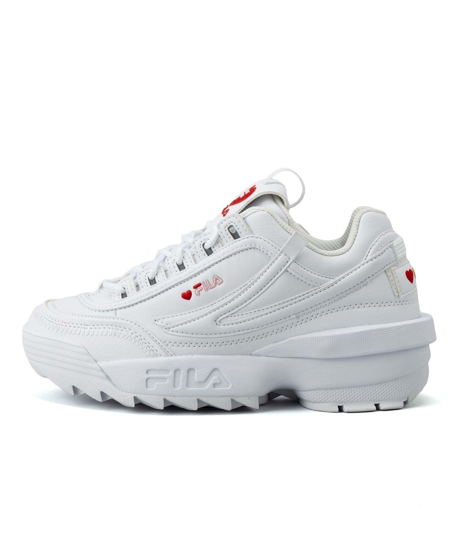 FILA/フィラ DISRUPTOR2 EXP HEART ディスラプター2 EXP ハート レディース スニーカー 厚底 WFW23040-155(WT/PK-23.0cm)