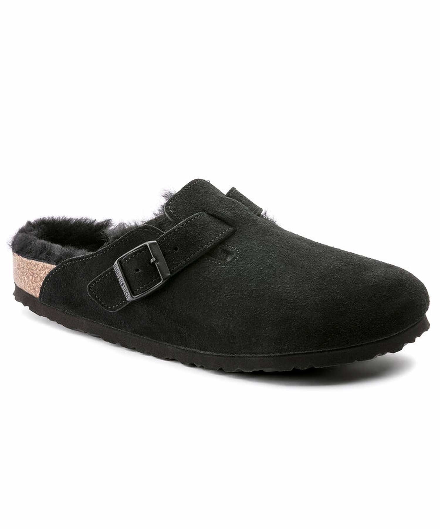 BIRKENSTOCK/ビルケンシュトック Boston Shearling ボストン シアリング メンズ サンダル コンフォート コルク Regular width レギュラー幅  259881(BLACK-26.0cm)