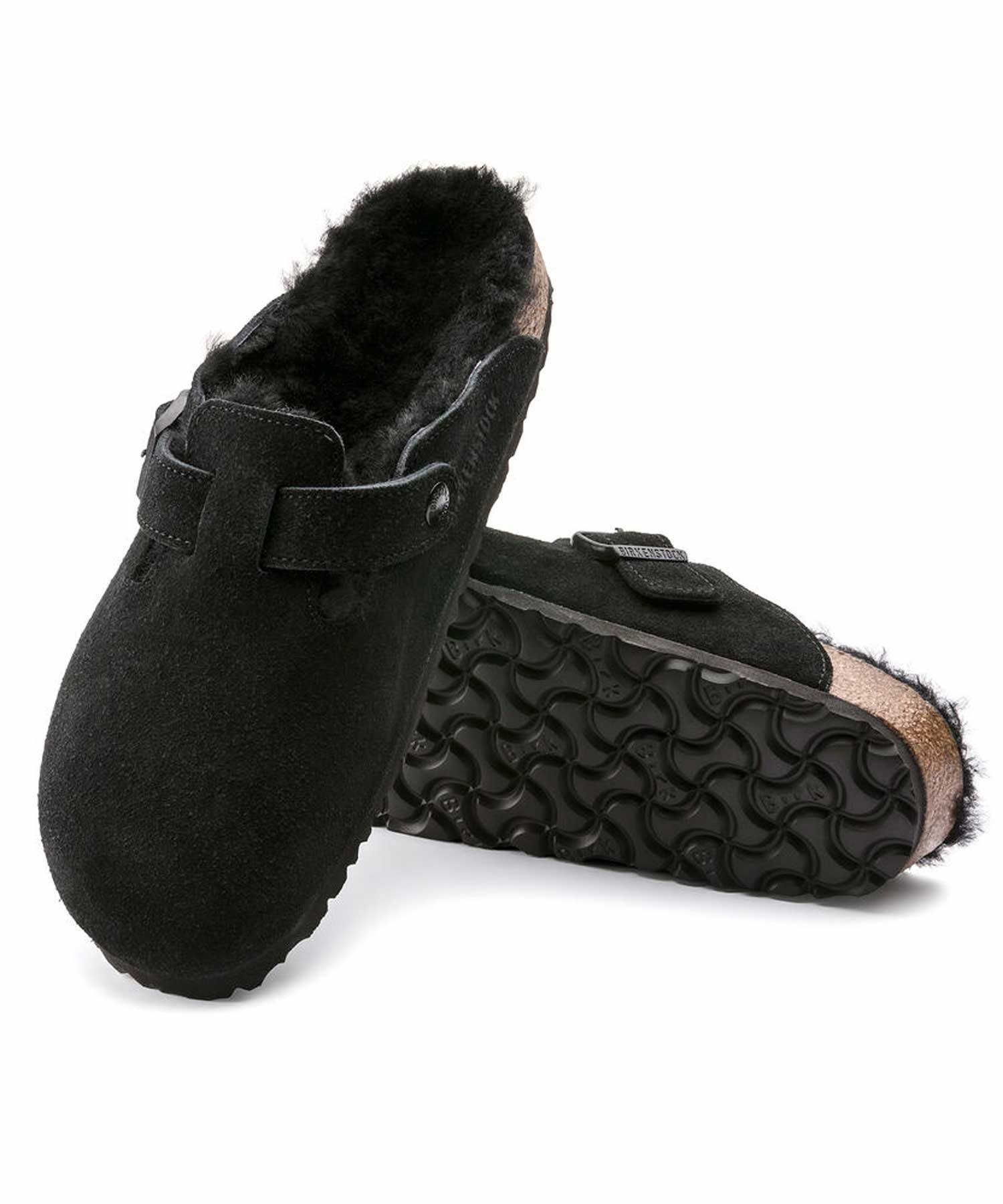 BIRKENSTOCK/ビルケンシュトック Boston Shearling ボストン シアリング メンズ サンダル コンフォート コルク Regular width レギュラー幅  259881(BLACK-26.0cm)