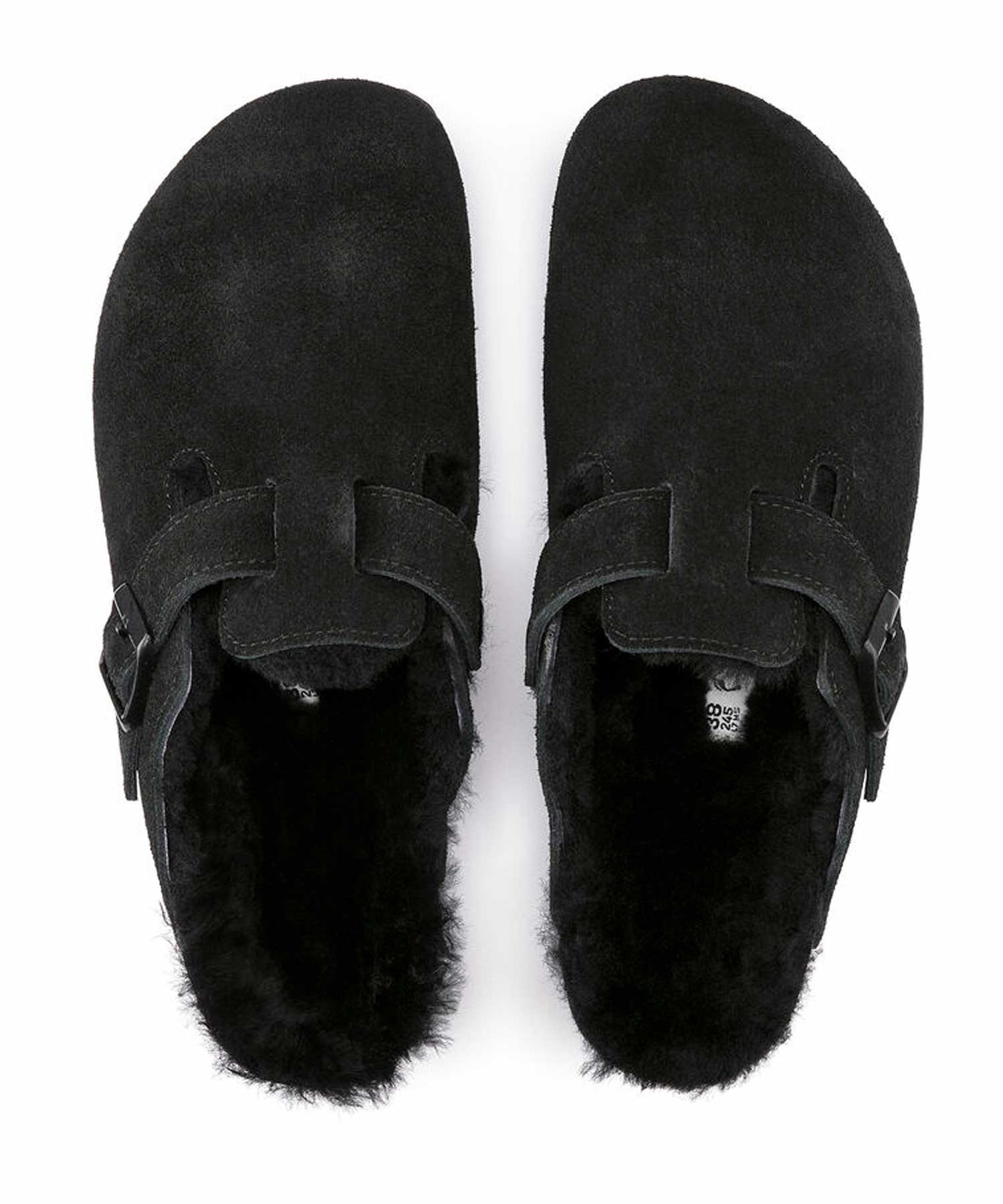 BIRKENSTOCK/ビルケンシュトック Boston Shearling ボストン シアリング メンズ サンダル コンフォート コルク Regular width レギュラー幅  259881(BLACK-26.0cm)