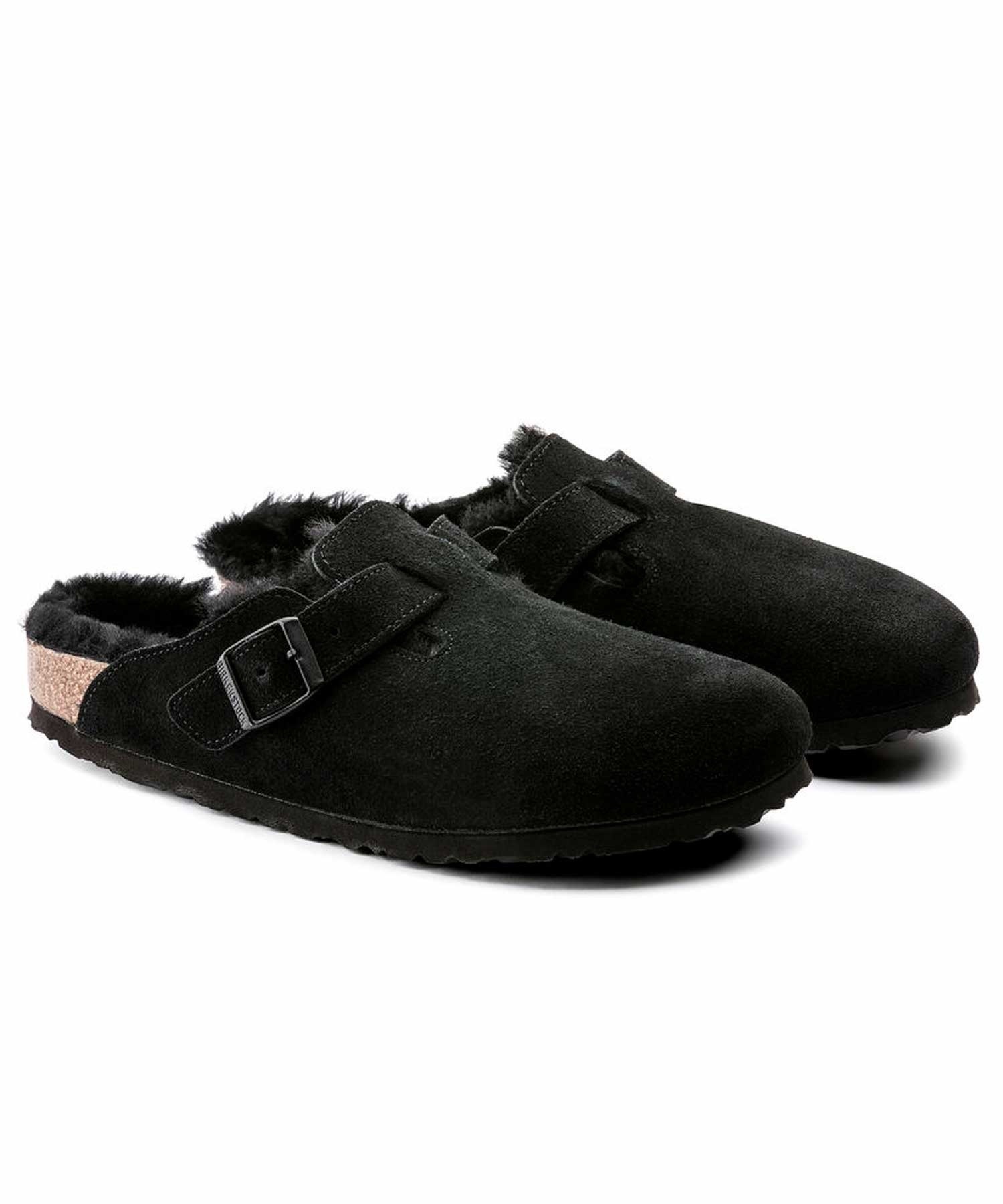 BIRKENSTOCK/ビルケンシュトック Boston Shearling ボストン シアリング メンズ サンダル コンフォート コルク Regular width レギュラー幅  259881(BLACK-26.0cm)