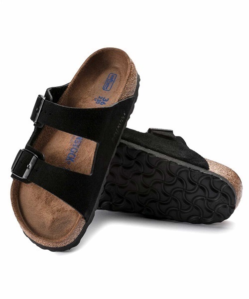 BIRKENSTOCK/ビルケンシュトック Arizona SFB アリゾナ ソフトフットベッド サンダル コンフォート コルク Regular width レギュラー幅 951321/951301(BLACK-25.0cm)