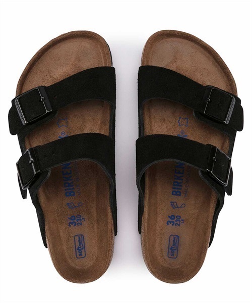 BIRKENSTOCK/ビルケンシュトック Arizona SFB アリゾナ ソフトフットベッド サンダル コンフォート コルク Regular width レギュラー幅 951321/951301(BLACK-25.0cm)