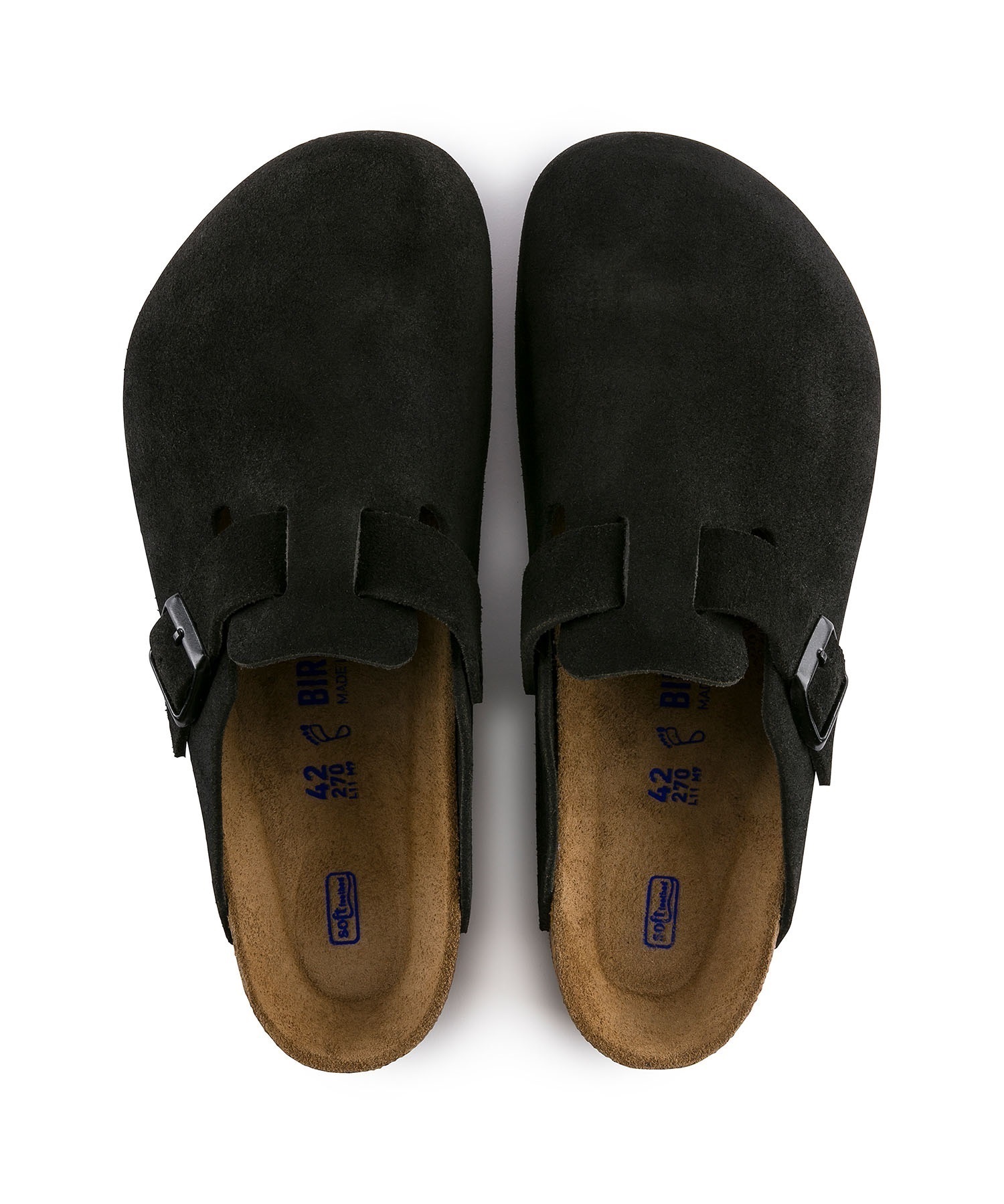 BIRKENSTOCK ビルケンシュトック Boston SFB Suede ボストン ソフトフットベッド スウェード サンダル コンフォート コルク Narrow width ナロー幅(BLACK-23.0cm)