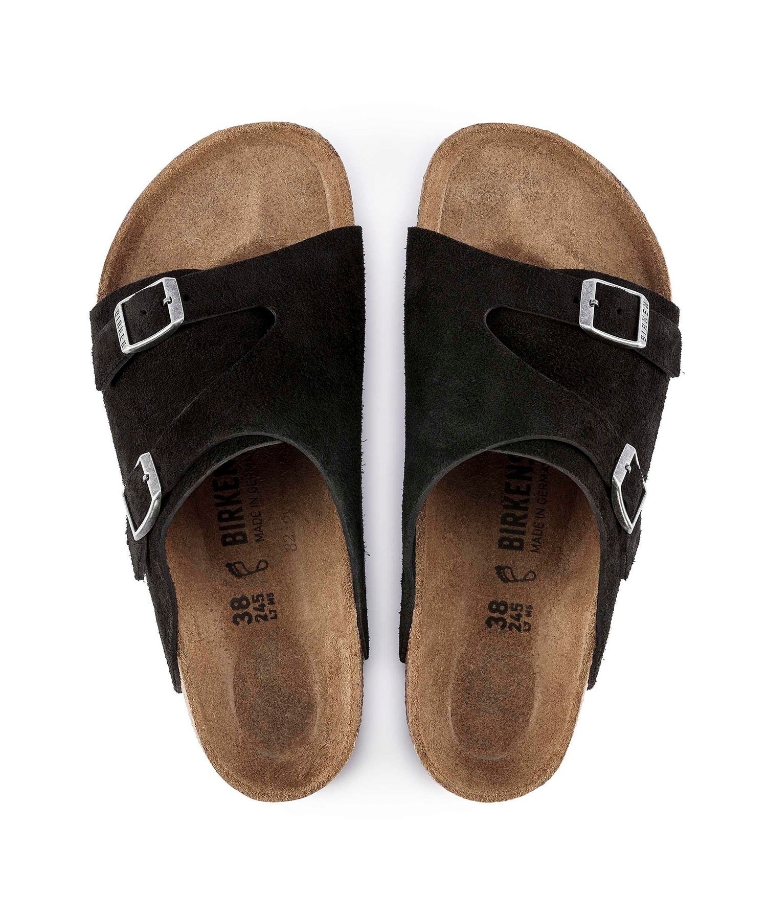 BIRKENSTOCK ビルケンシュトック Zurich Suede チューリッヒ メンズ サンダル レギュラー幅 1025045(BLACK-39E)