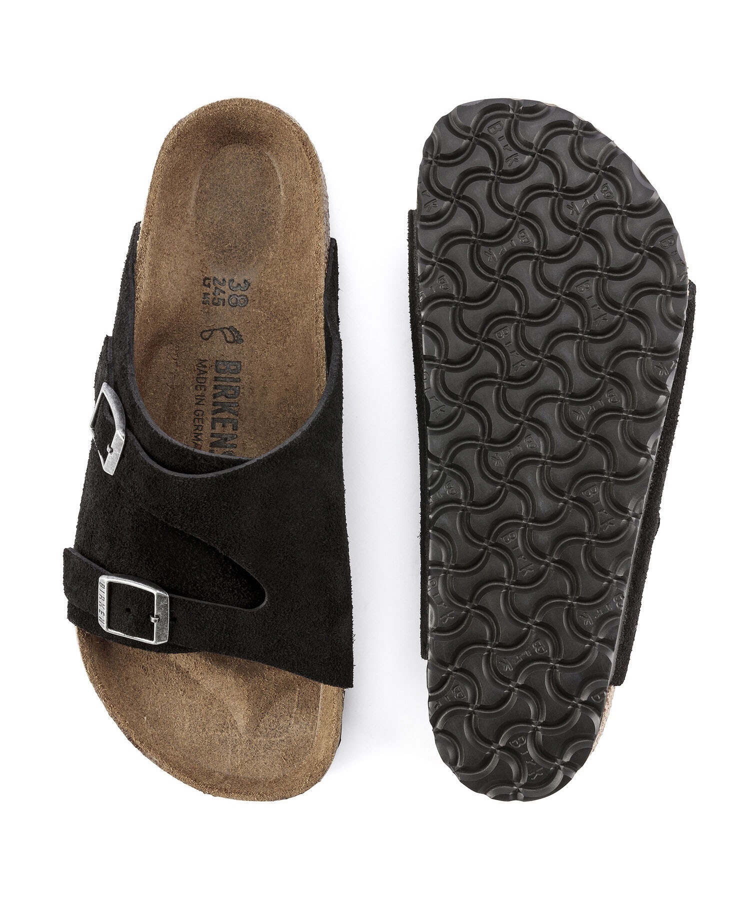 BIRKENSTOCK ビルケンシュトック Zurich Suede チューリッヒ メンズ サンダル レギュラー幅 1025045(BLACK-39E)