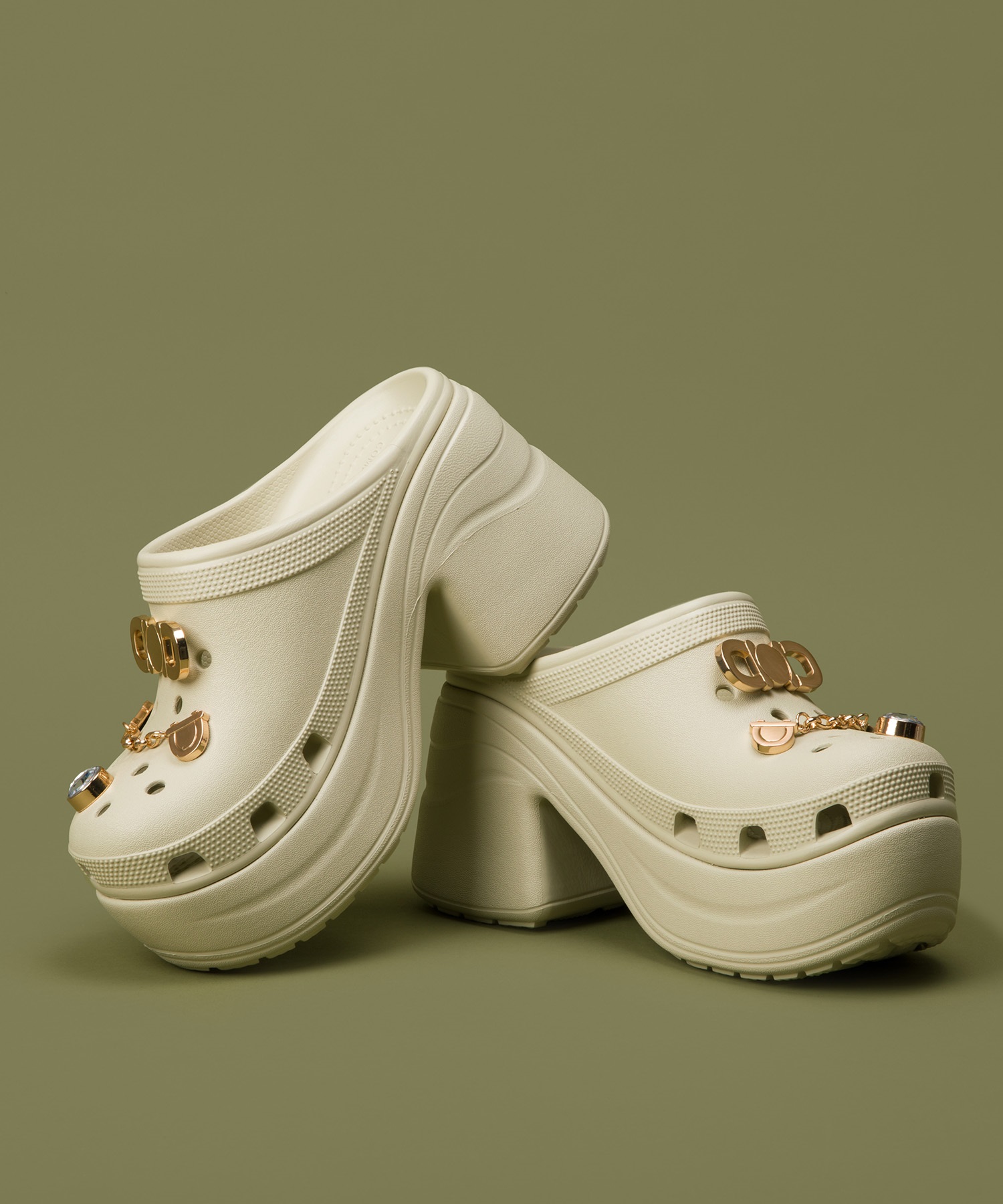 CROCS クロックス SIREN CLOG サイレン クロッグ レディース シューズ 厚底 サンダル ミュール 208547-2Y2 Bone(BONE-22.0cm)