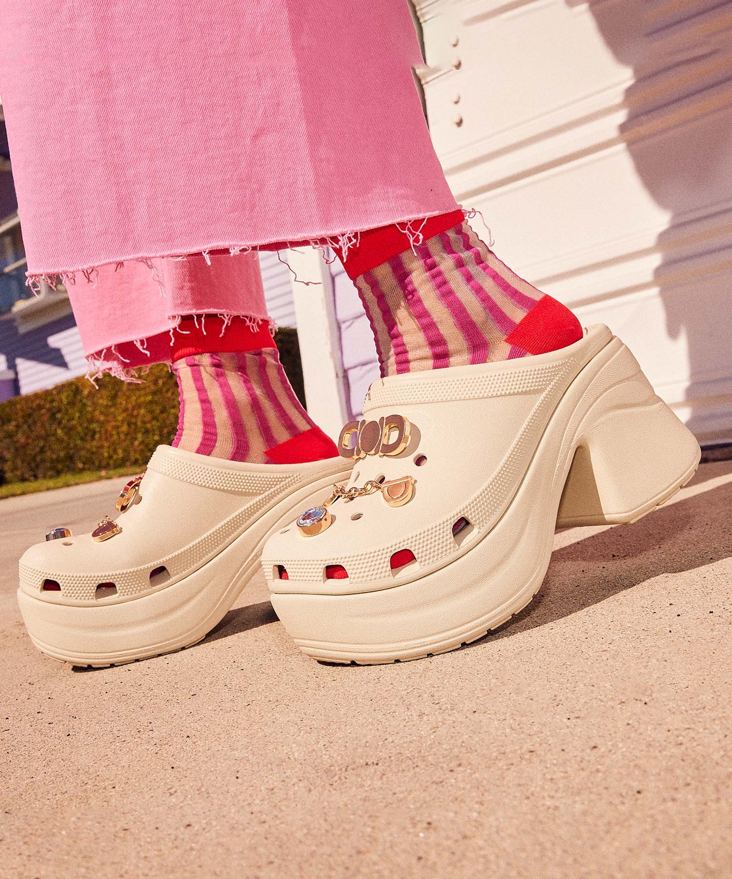 CROCS クロックス SIREN CLOG サイレン クロッグ レディース シューズ 厚底 サンダル ミュール 208547-2Y2 Bone(BONE-22.0cm)