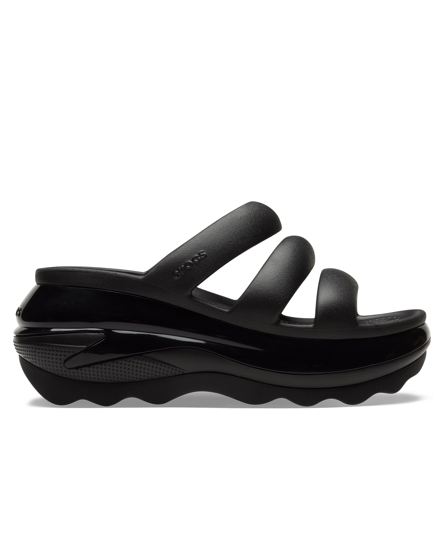 CROCS クロックス MEGA CRUSH TRIPLE STRAP メガ クラッシュ トリプル ストラップ レディース シューズ 厚底 サンダル 209842-001 Black(BLACK-22.0cm)