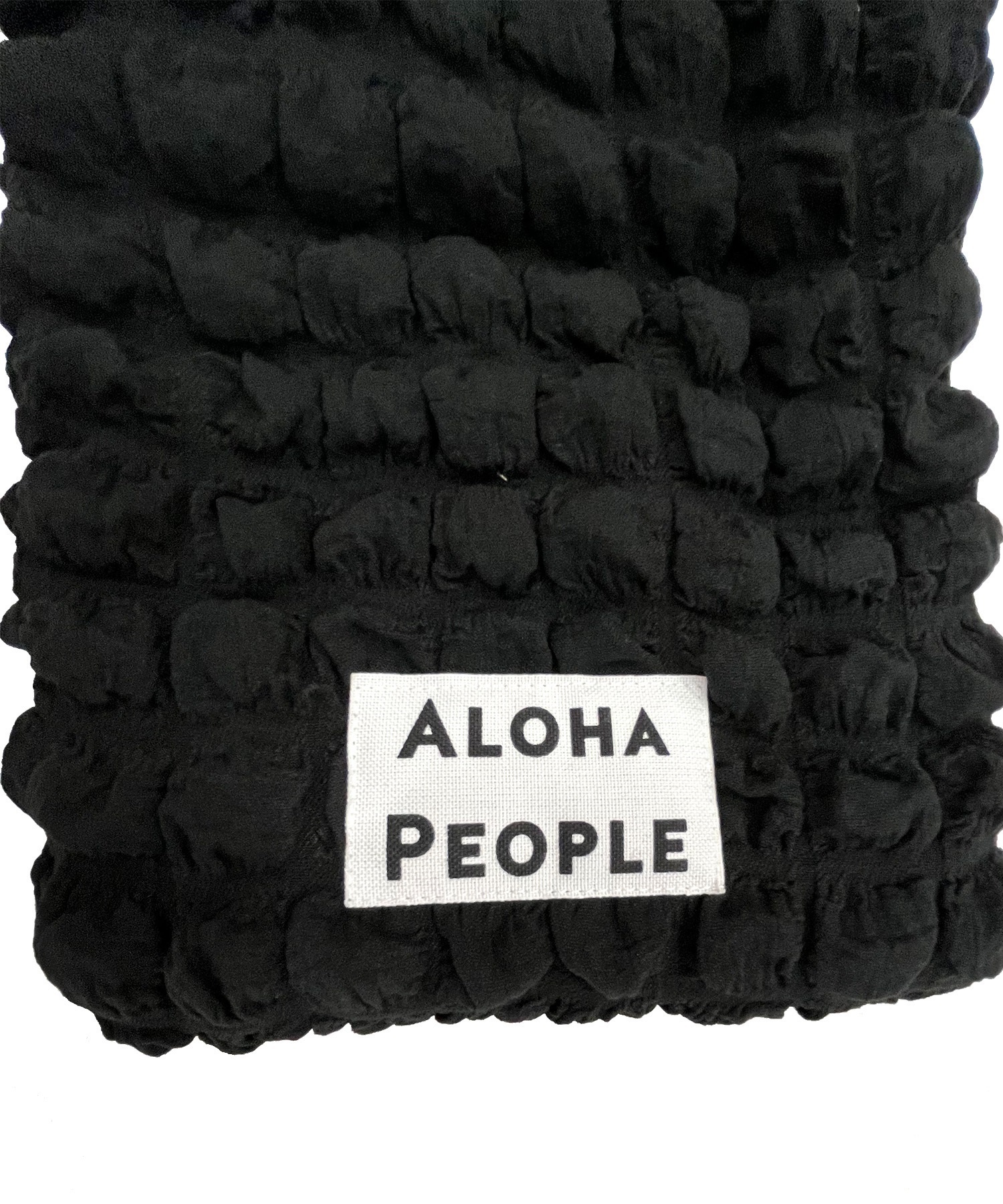 ALOHA PEOPLE/アロハピープル ポーチ ポップコーンポーチ ショルダーバッグ 巾着 2WAY AP23AW001-DD2(BLACK-ONESIZE)