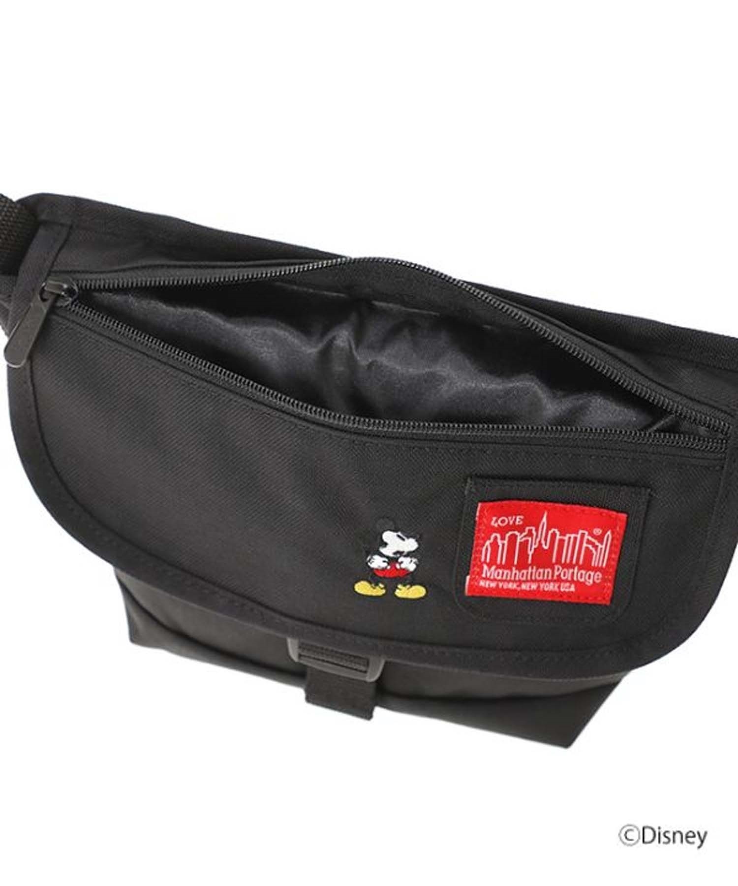Manhattan Portage/マンハッタンポーテージ ショルダーバッグ Nylon Messenger Bag Flap Zipper Pocket ミッキーマウス MP1603FZPMIC2(BK/RD-FREE)