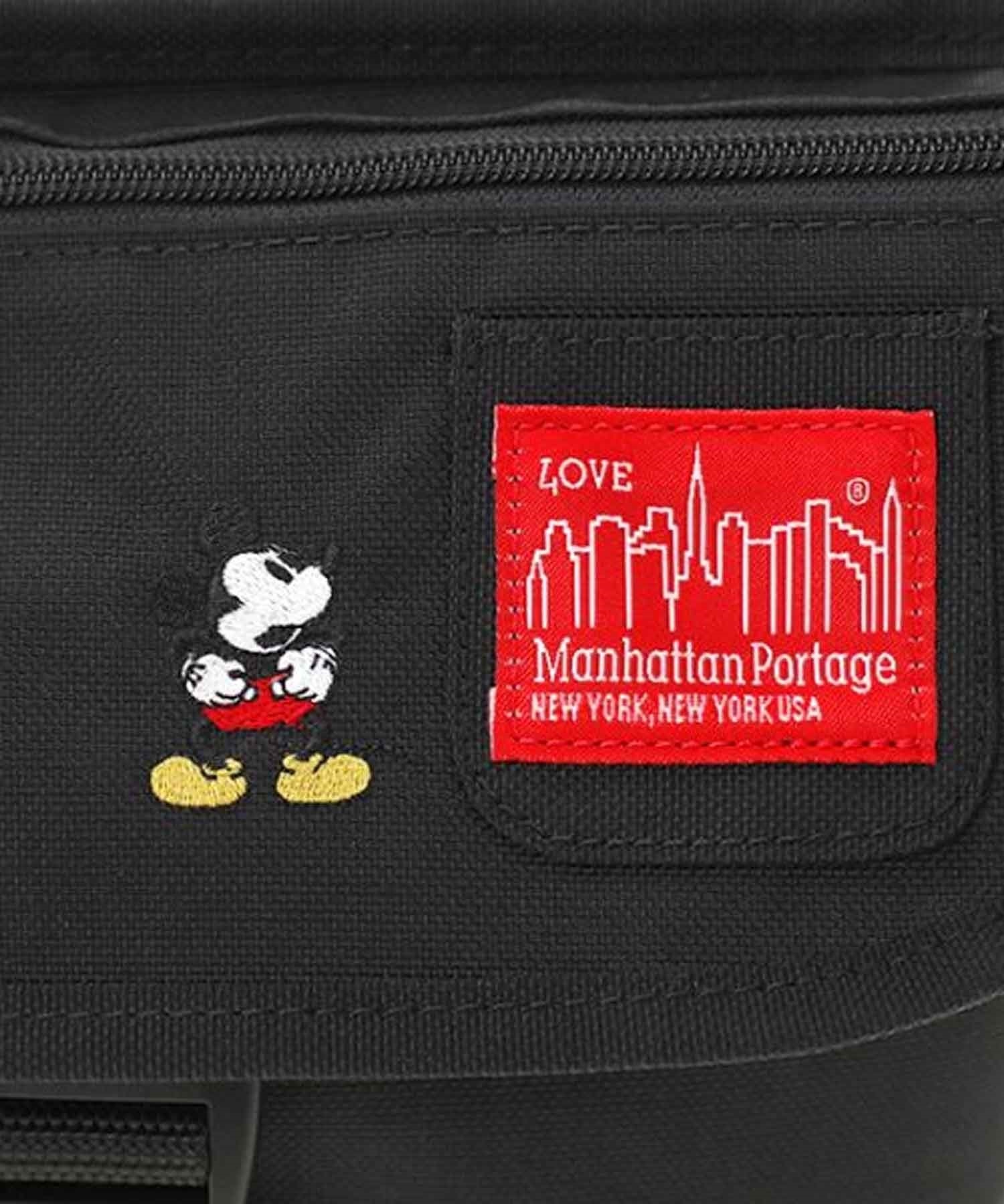 Manhattan Portage/マンハッタンポーテージ ショルダーバッグ Nylon Messenger Bag Flap Zipper Pocket ミッキーマウス MP1603FZPMIC2(BK/RD-FREE)