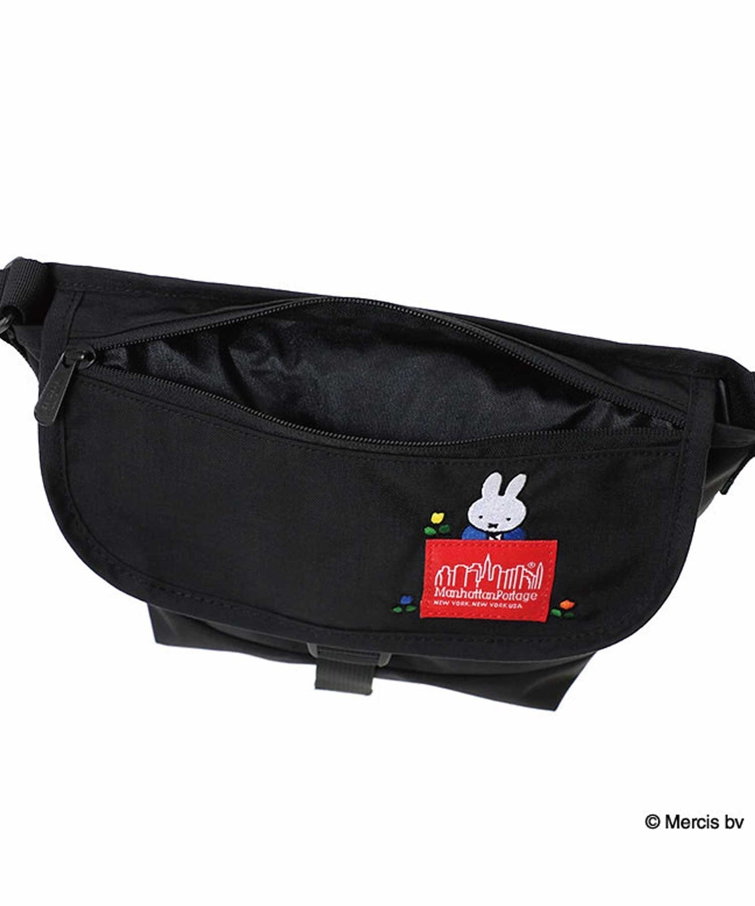 Manhattan Portage/マンハッタンポーテージ Nylon Messenger Bag Flap Zipper Pocket miffy MP1603FZP500CDMIFFY(BLACK-FREE)