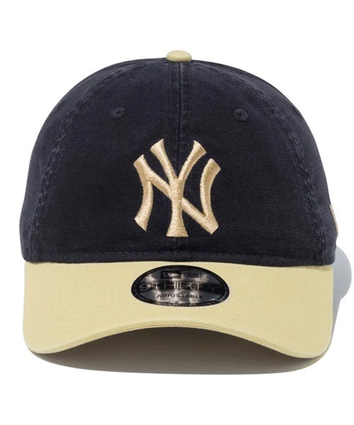 NEW ERA/ニューエラ キャップ 9THIRTY Washed Duck ニューヨーク・ヤンキース ネイビー ベガスゴールドバイザー 13515994(NVYGD-FREE)