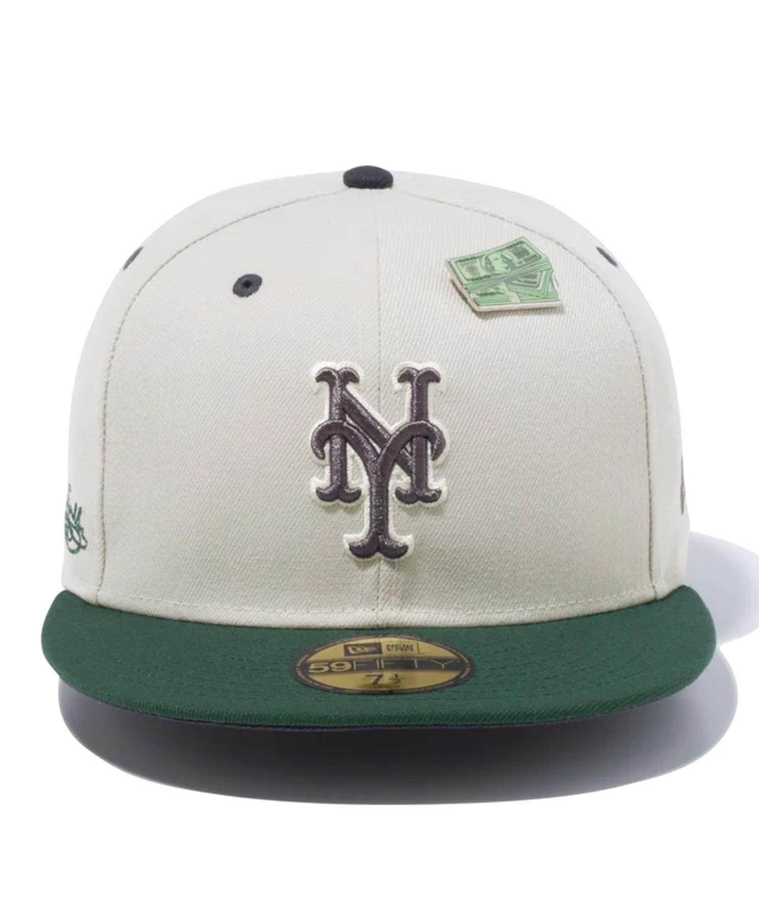 NEW ERA/ニューエラ 59FIFTY Make it Rain ニューヨーク・メッツ ストーン ダークグリーンバイザー キャップ 帽子 13751138(STOGR-714)