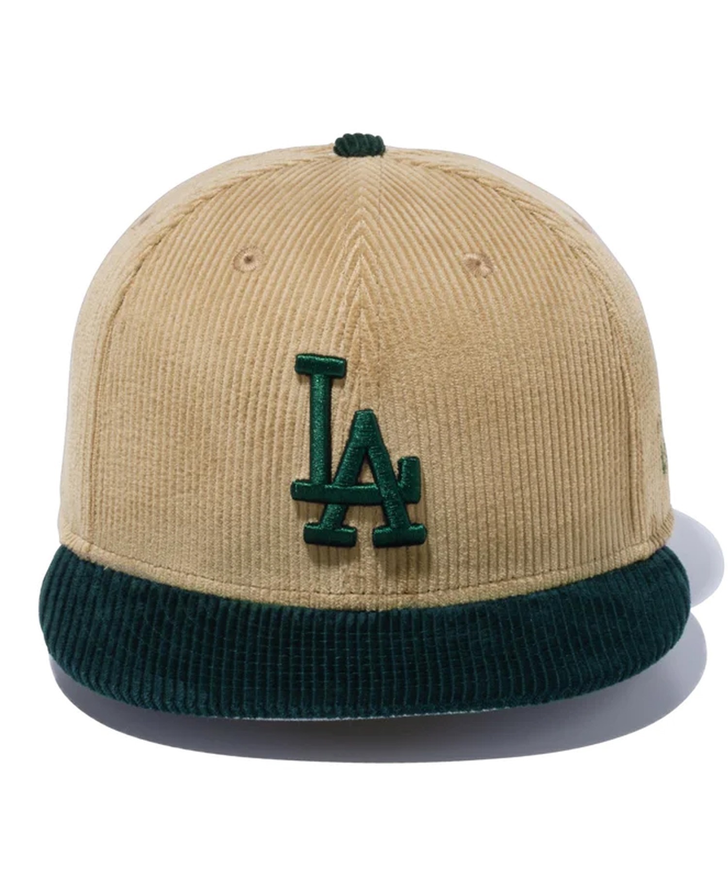 NEW ERA/ニューエラ 59FIFTY MLB Corduroy コーデュロイ ロサンゼルス・ドジャース ベージュ ダークグリーンバイザー キャップ 帽子 13751148(BGGRN-7)