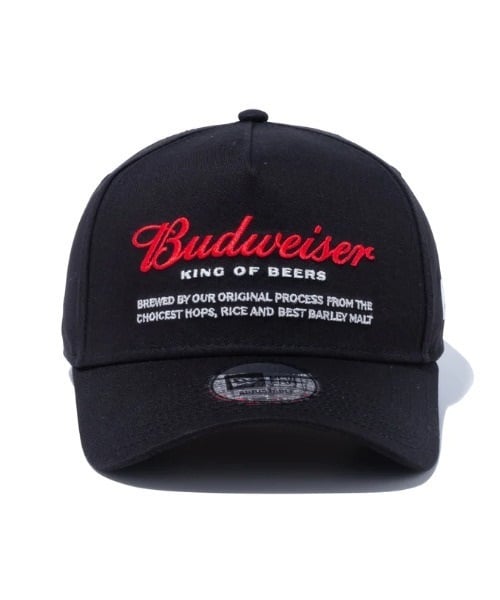 NEW ERA/ニューエラ キャップ 9FORTY A-Frame Budweiser バドワイザー ラベルロゴ ブラック 13534542(BKRD-F)