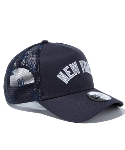 NEW ERA/ニューエラ キャップ 9FORTY A-Frame トラッカー メッシュキャップ MLB Mesh Embroidery ニューヨーク・ヤンキース ネイビー 13515910(NVY-F)