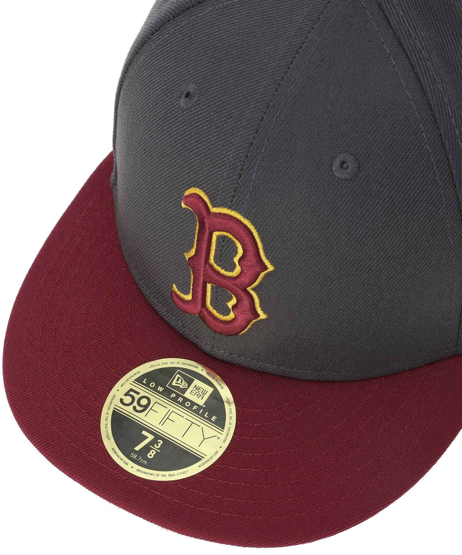 NEW ERA/ニューエラ LP 59FIFTY ボストン・レッドソックス グラファイト カーディナルバイザー キャップ 帽子 ムラサキスポーツカスタムカラー 70761989(GRACA-7)