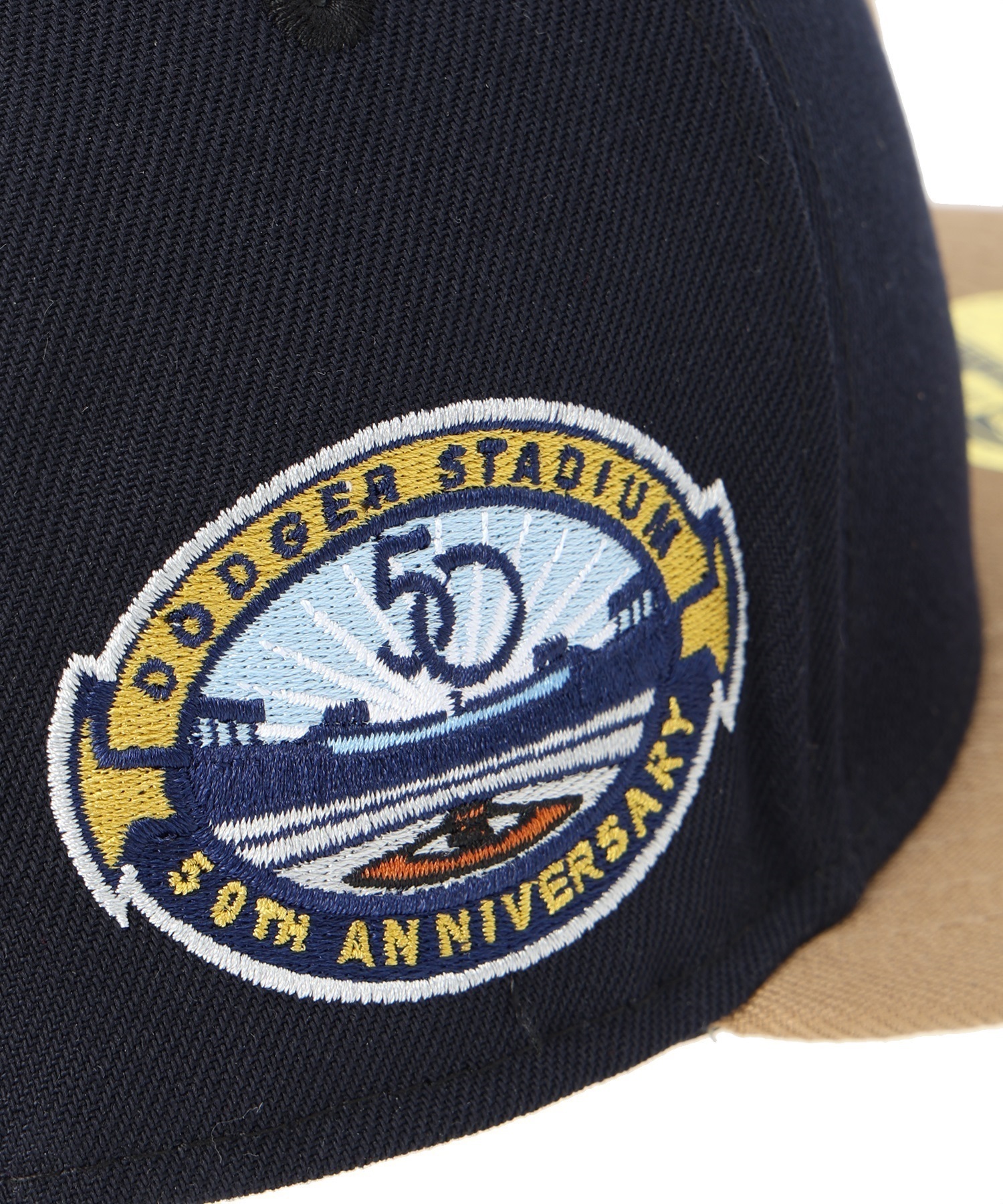 NEW ERA/ニューエラ LP 59FIFTY 50TH ロサンゼルス・ドジャース ネイビー カーキバイザー キャップ 帽子 ムラサキスポーツカスタムカラー 70761990(NVKHA-7)