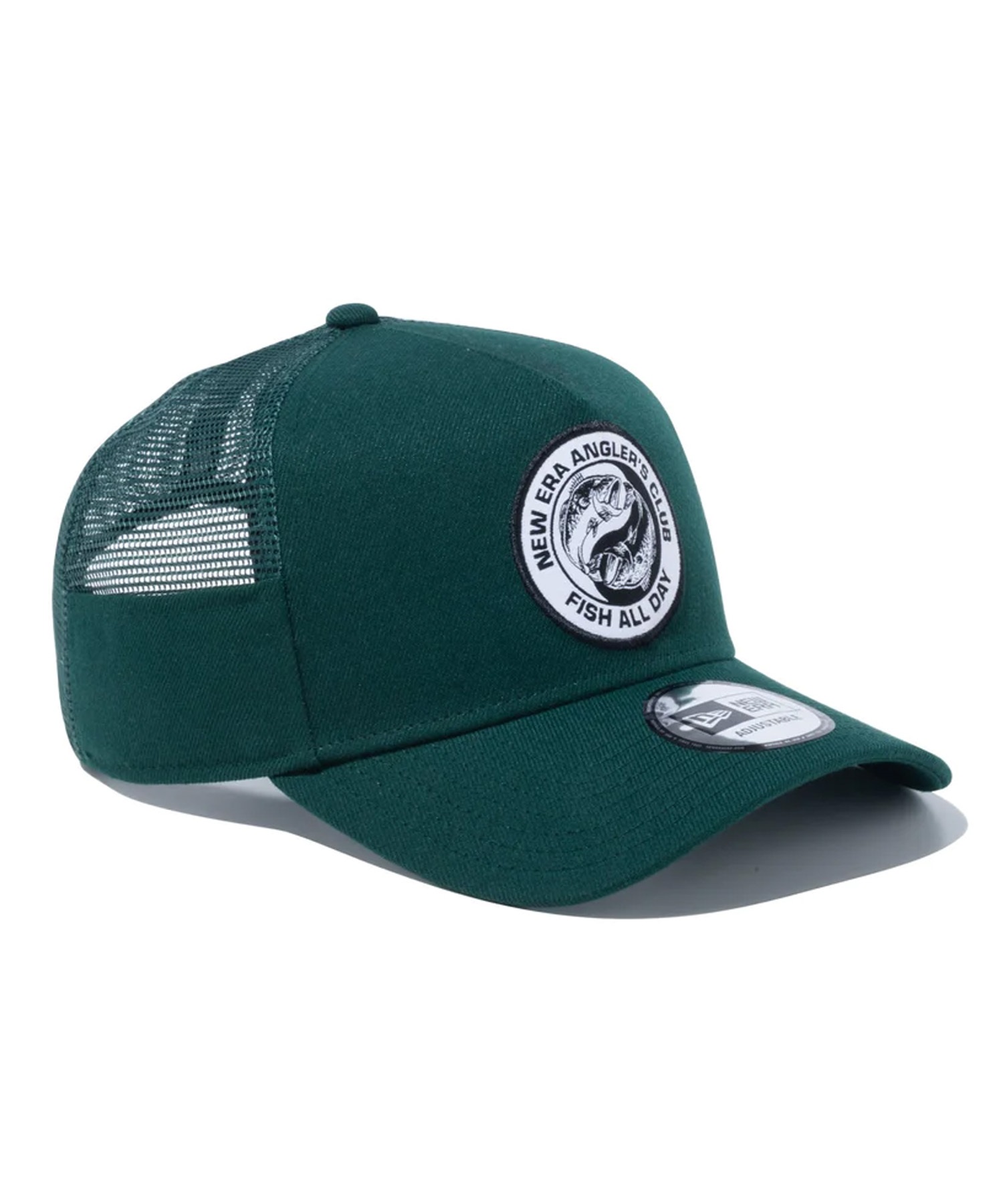 NEW ERA/ニューエラ 9FORTY A-Frame トラッカー New Era Angler's Club ブラックバス ダークグリーン キャップ 帽子 14110111(DGRN-FREE)