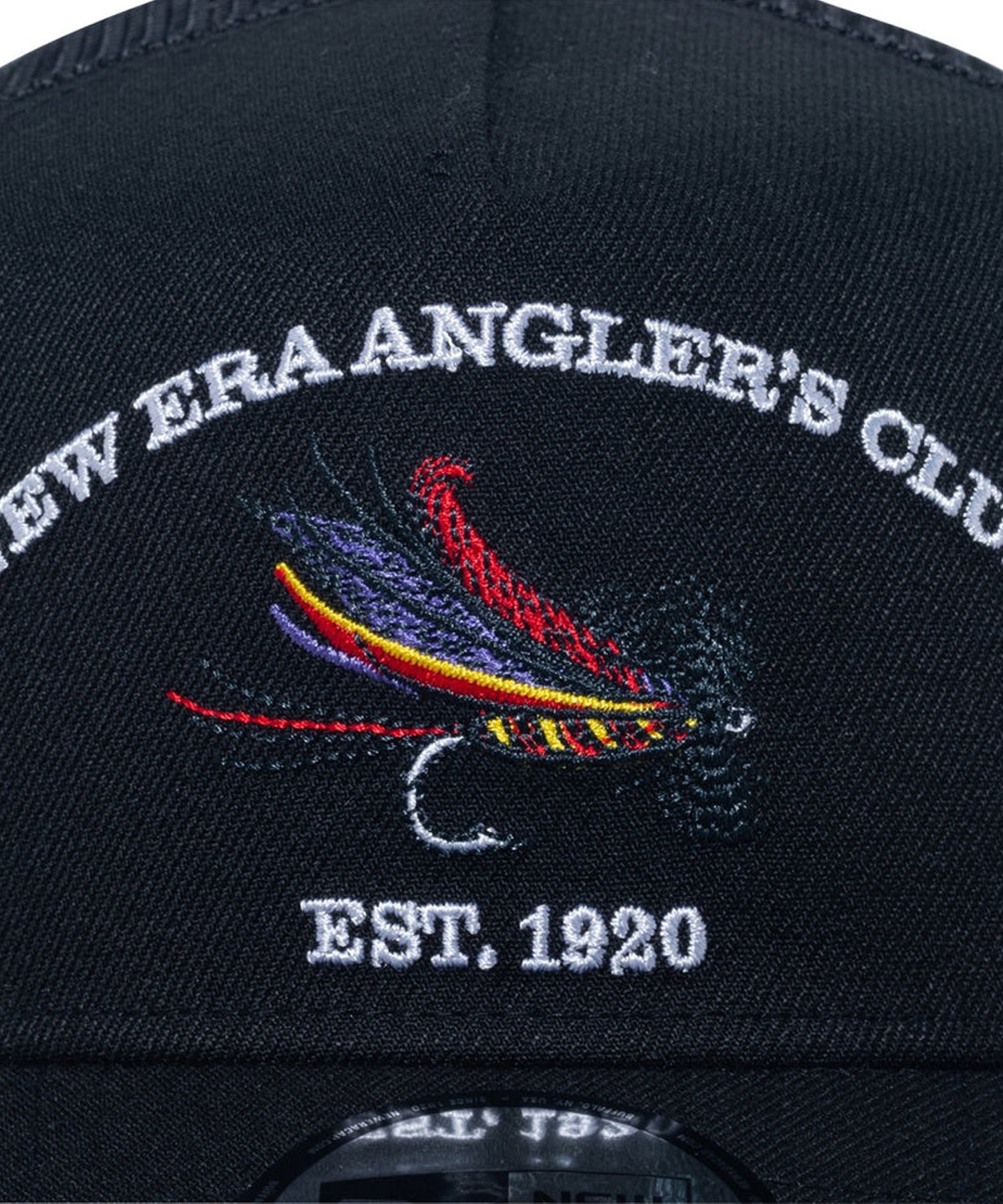 NEW ERA/ニューエラ 9FORTY A-Frame トラッカー New Era Angler's Club フライ ブラック キャップ 帽子 14110110(BLK-FREE)