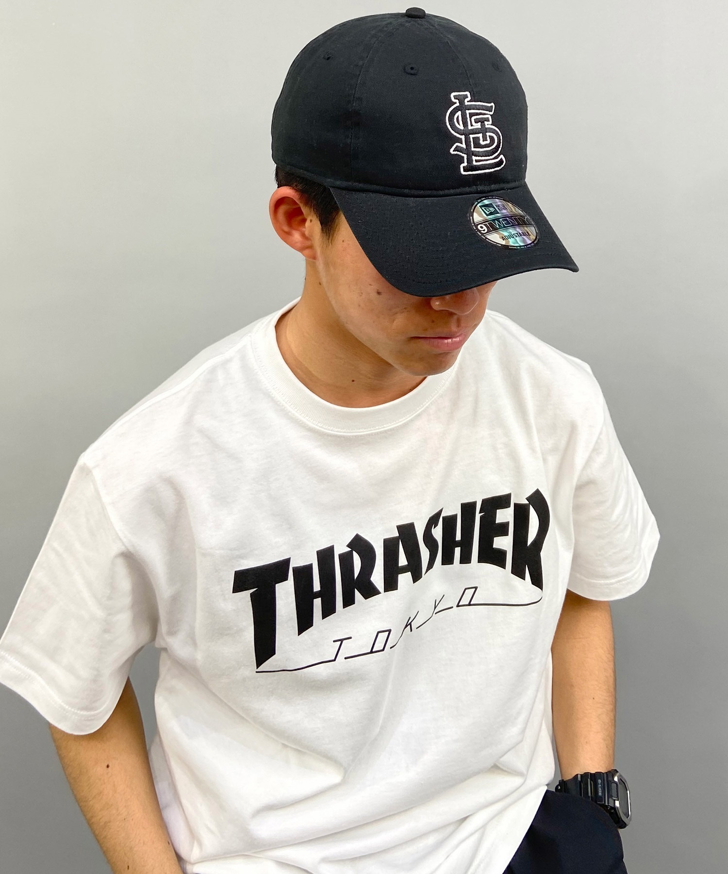 NEW ERA/ニューエラ 9TWENTY セントルイス・カージナルス ブラック×ホワイト キャップ 帽子 14329628 ムラサキスポーツ限定(BLK-FREE)