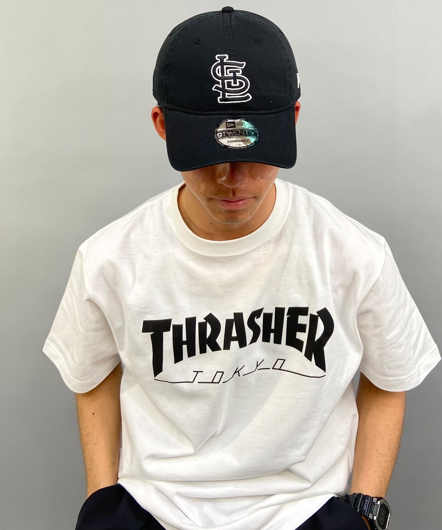 NEW ERA/ニューエラ 9TWENTY セントルイス・カージナルス ブラック×ホワイト キャップ 帽子 14329628 ムラサキスポーツ限定(BLK-FREE)