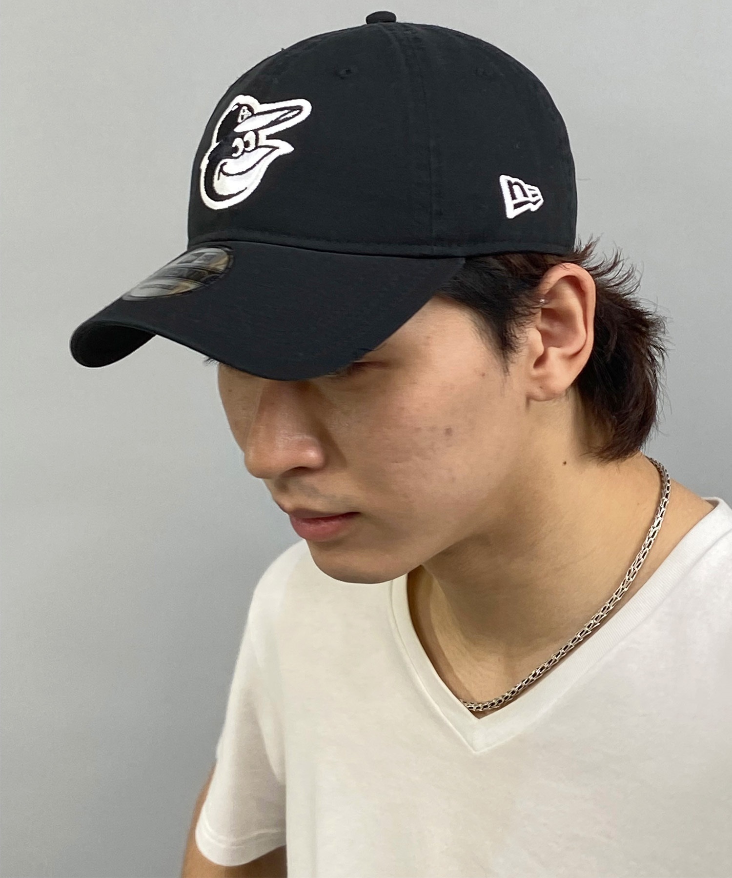 NEW ERA/ニューエラ 9TWENTY ボルティモア・オリオールズ ブラック×ホワイト キャップ 帽子 14329660 ムラサキスポーツ限定(BLK-FREE)