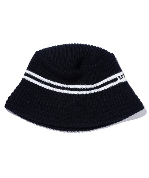 NEW ERA/ニューエラ ニットバケット Knit Bucket ライン ブラック ハット バケハ 13750565(BLK-FREE)