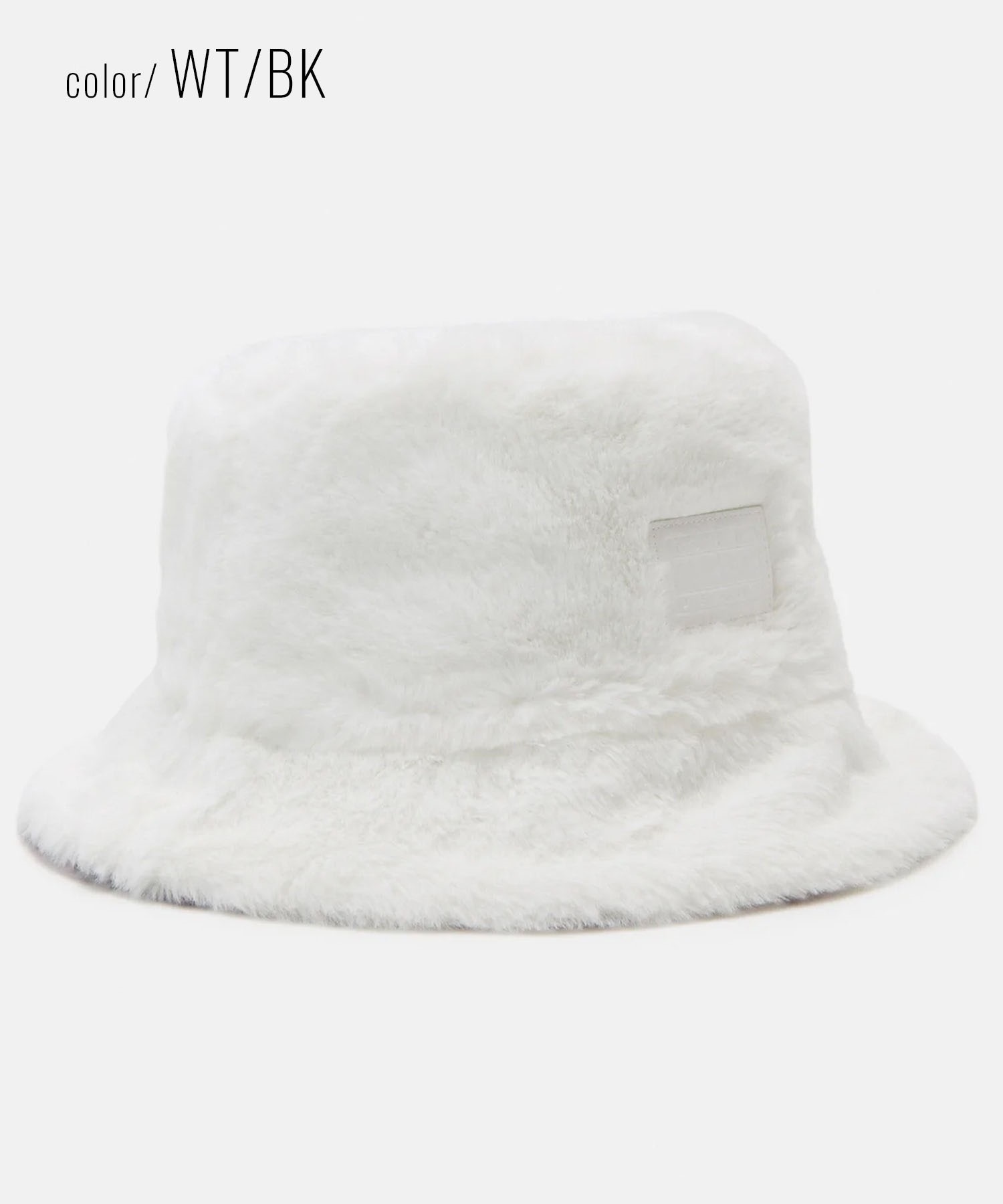 TOMMY JEANS/トミージーンズ バケットハット FUZZY REV. BUCKET ファジーリバーシブル フェイク ファー AW15459(WT/BK-FREE)