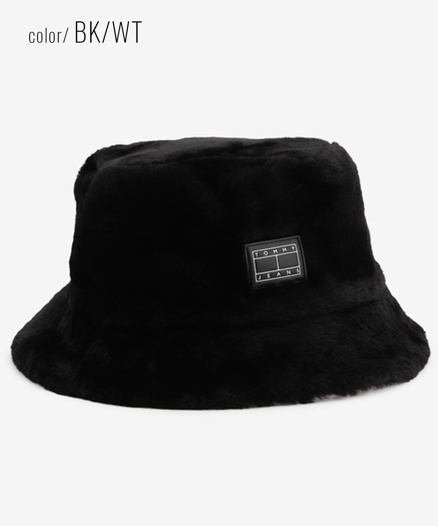 TOMMY JEANS/トミージーンズ バケットハット FUZZY REV. BUCKET ファジーリバーシブル フェイク ファー AW15459(WT/BK-FREE)