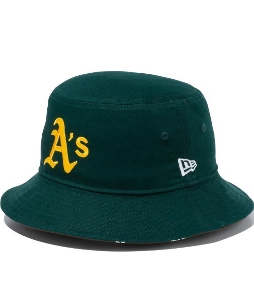 NEW ERA/ニューエラ ハット バケット01 MLB Reversible Hat リバーシブル オークランド・アスレチックス ダークグリーン/ウォルナット 13515803(DGRWA-SM)